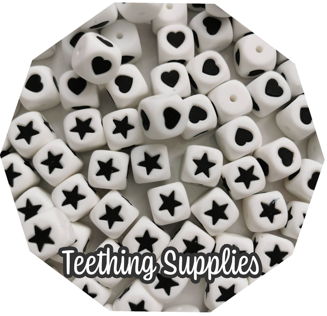 12MM Star or Heart cubes (Pack of 3)