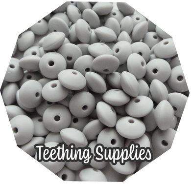 Light Grey Lentil silicone beads