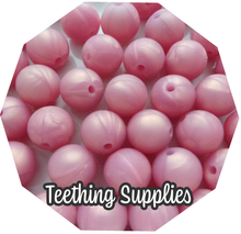 Load image into Gallery viewer, 12mm Metallic Dark Pink Silicone Beads (Pack of 5) Teething Supplies
