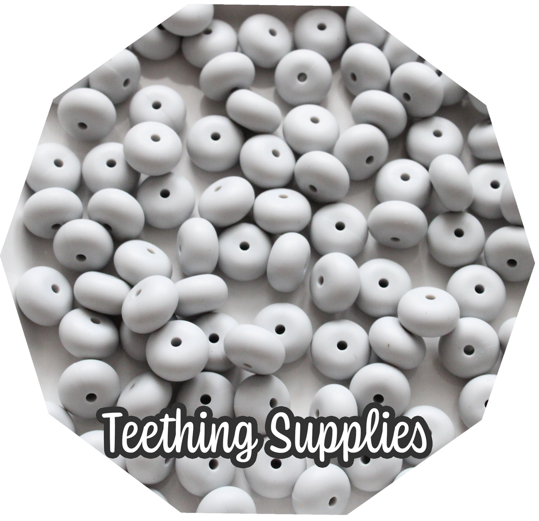 14mm Abacus Beads (Pack of 5) - Light Grey