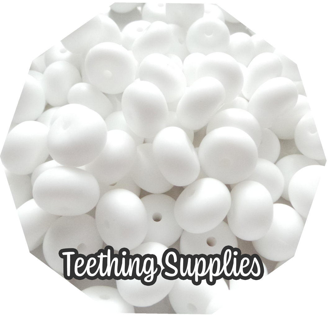 14mm Abacus Beads (Pack of 5) -  White