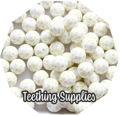15mm Floral Lilac Silicone Beads (Pack of 5) Teething Supplies