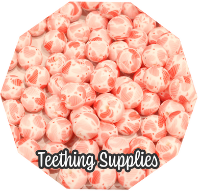 12mm Hearts Silicone Beads (Pack of 5) Teething Supplies