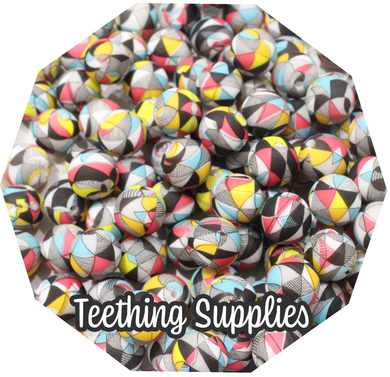 15mm  Silicone Geometric Beads (Pack of 5) Teething Supplies