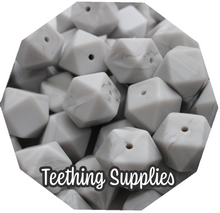 Load image into Gallery viewer, 17mm Hexagon Grey Marble Silicone Beads (Pack of 5)
