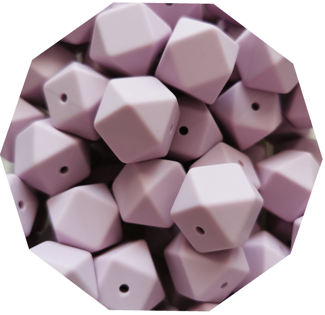 17mm Hexagon Lilac Silicone Beads (Pack of 5) - Teething Supplies UK
