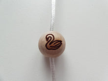 Load image into Gallery viewer, Engraved Swan 15mm Wooden Beads (Pack of 5)
