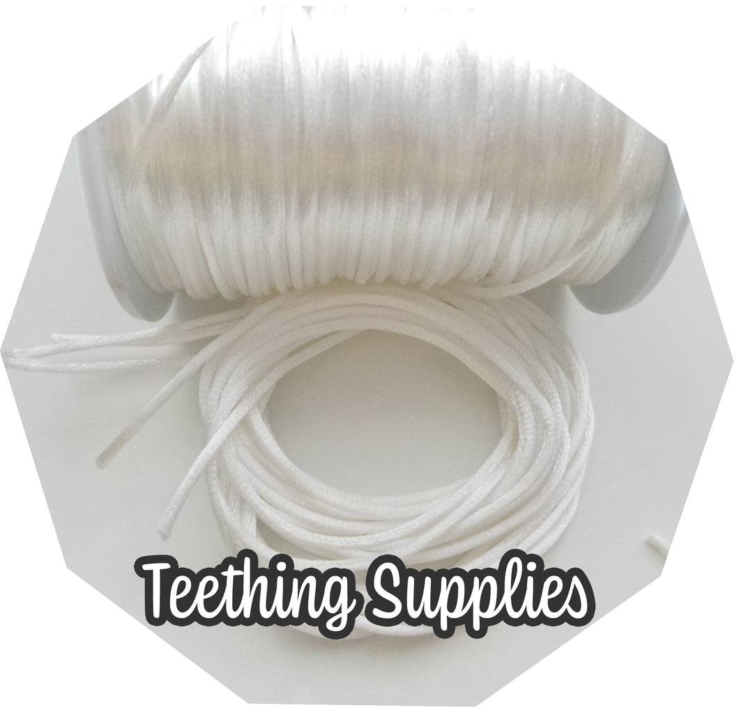 5 Meters 2 MM Satin Nylon cord - White