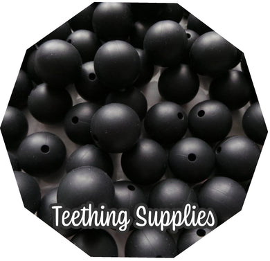 12mm Black Silicone Beads (Pack of 5) Teething Supplies