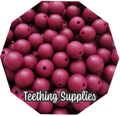 12mm Burgundy Silicone Beads (Pack of 5) Teething Supplies