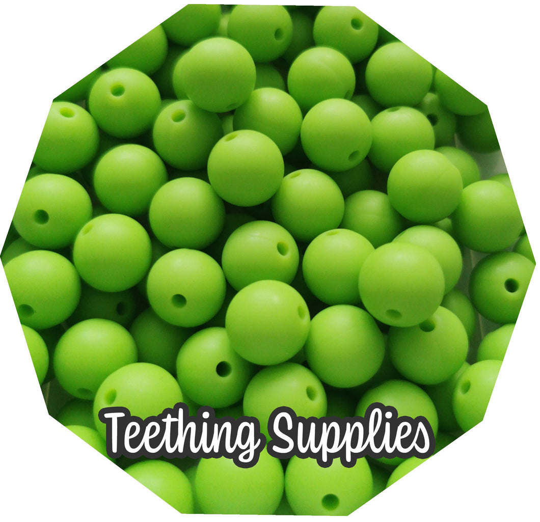 15mm Chartreuse  Silicone Beads (Pack of 5) Teething Supplies