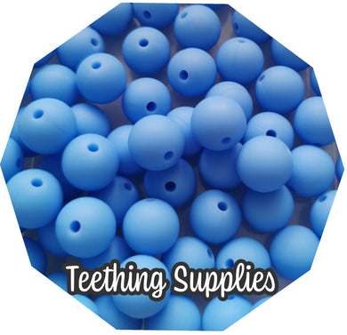 12mm China Blue Silicone Beads (Pack of 5) Teething Supplies