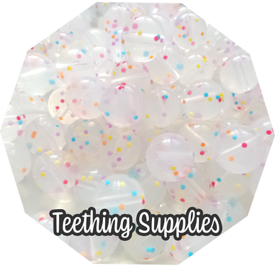 12mm Confetti Silicone Beads (Pack of 5) Teething Supplies
