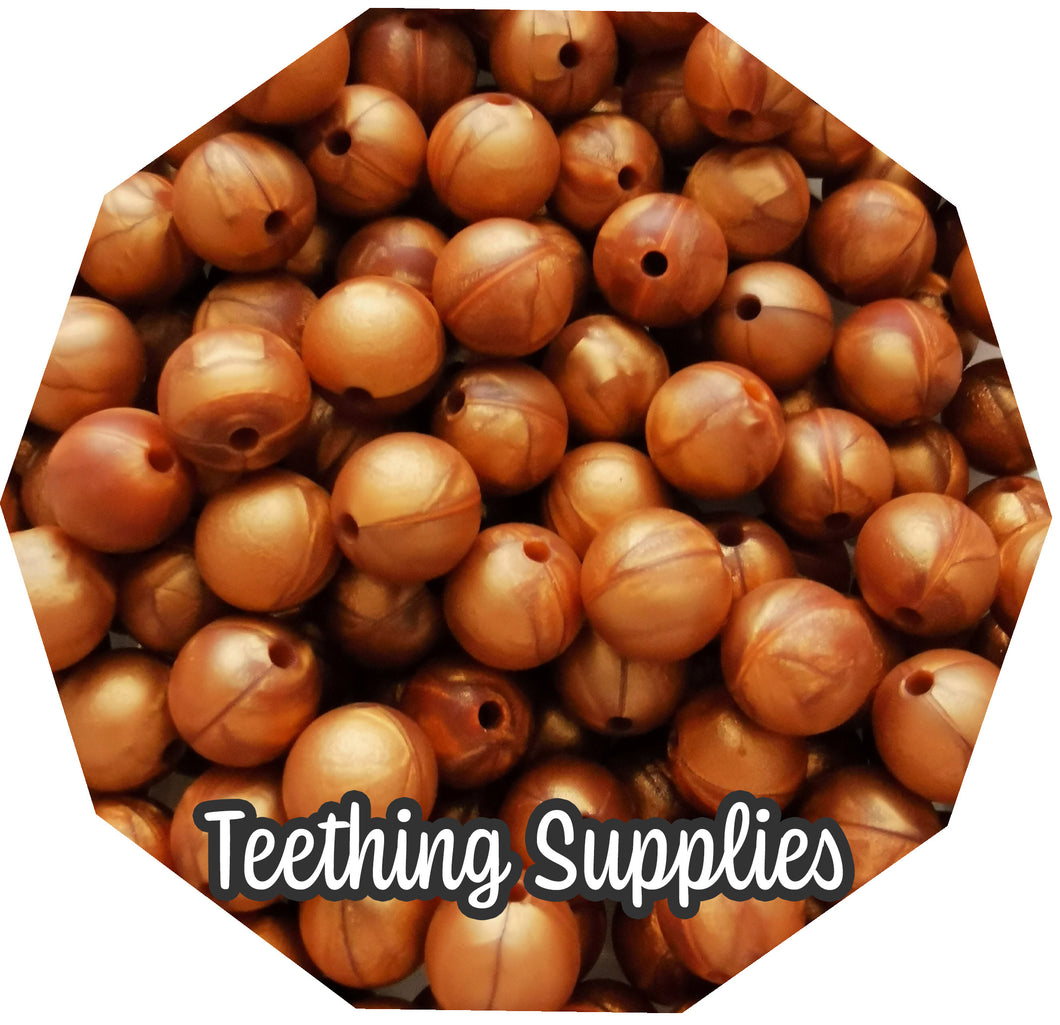 12mm Copper Silicone Beads (Pack of 5) Teething Supplies