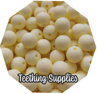 15mm Cream Yellow Silicone Beads (Pack of 5) Teething Supplies