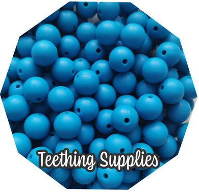 12mm Deep Sky Blue Silicone Beads (Pack of 5) Teething Supplies