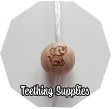 Load image into Gallery viewer, Engraved Cute Elephant 15mm Wooden Beads (Pack of 5)
