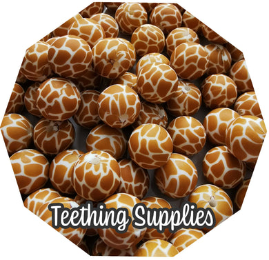 12mm Giraffe Silicone Beads (Pack of 5) Teething Supplies
