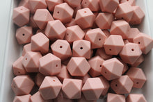 Load image into Gallery viewer, 17mm Hexagon Dusky Pink Silicone Beads (Pack of 5)
