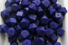 Load image into Gallery viewer, 17mm Hexagon Navy Silicone Beads (Pack of 5)
