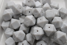 Load image into Gallery viewer, 17mm Hexagon Grey Marble Silicone Beads (Pack of 5)
