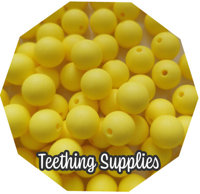 12mm Lemon Silicone Beads (Pack of 5) Teething Supplies
