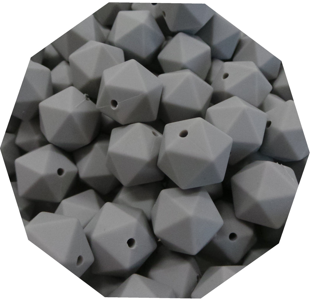 17mm Light Grey Silicone Beads (Pack of 5) - Teething Supplies UK