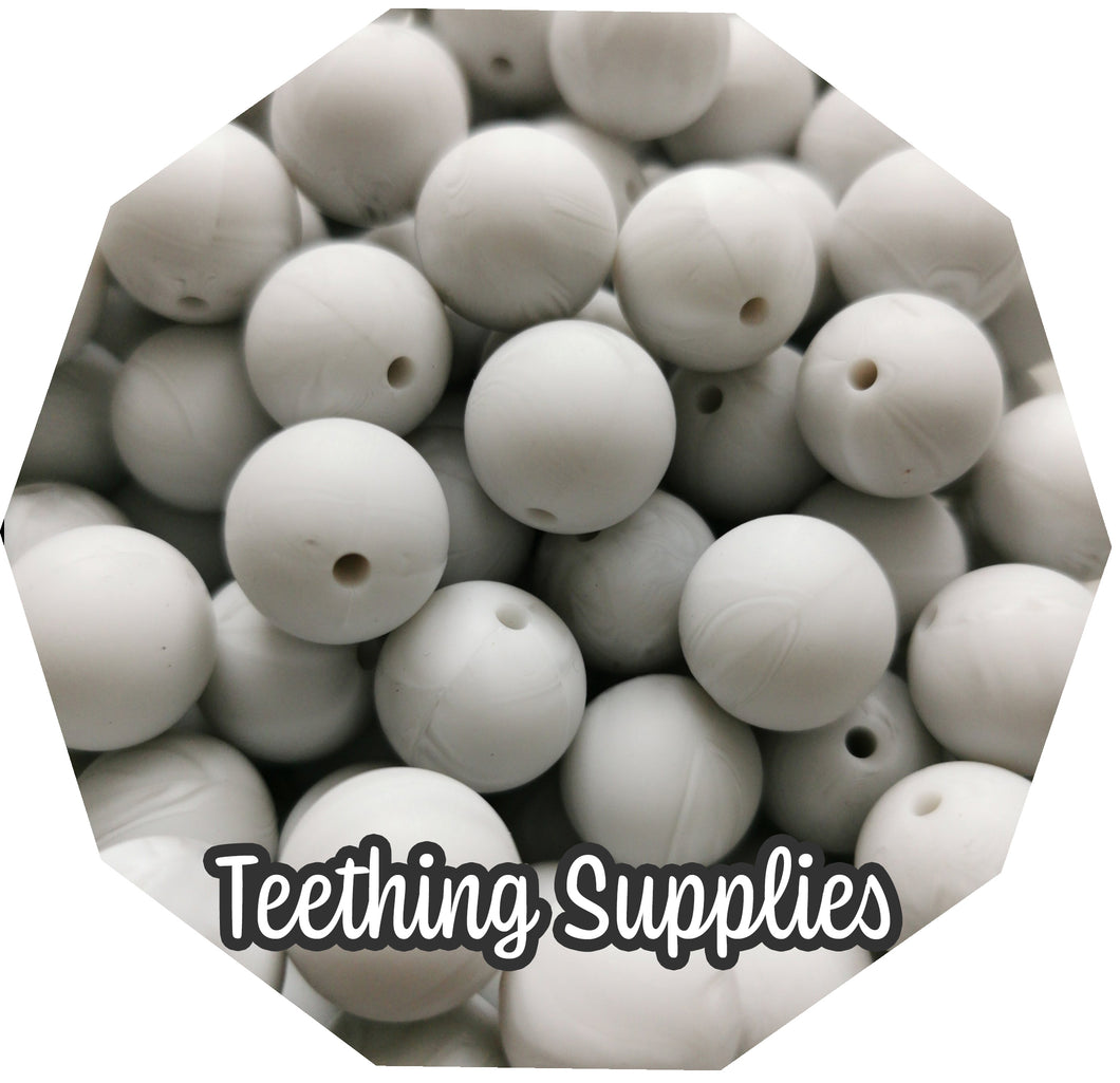 15mm Marble Grey Silicone Beads (Pack of 5) Teething Supplies