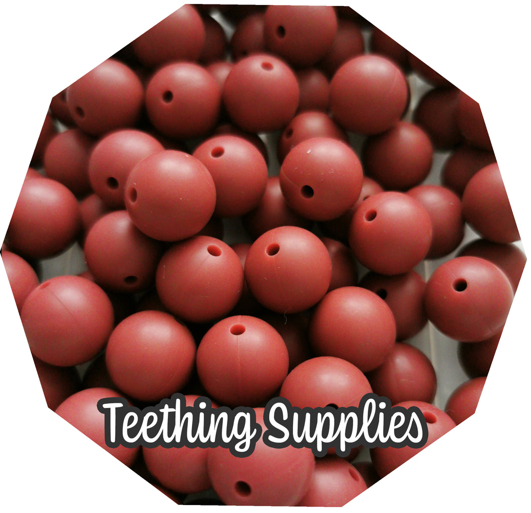 12mm Maroon Silicone Beads (Pack of 5) Teething Supplies