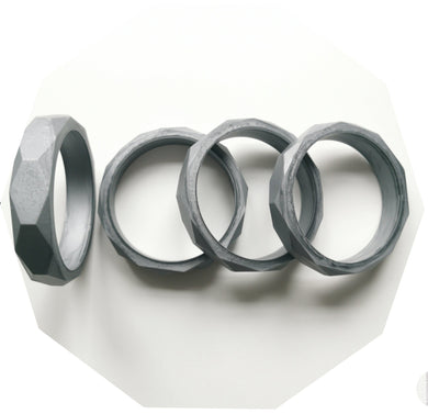 Silicone Bracelet - Teething Bangle - Metallic Silver - Teething Supplies UK