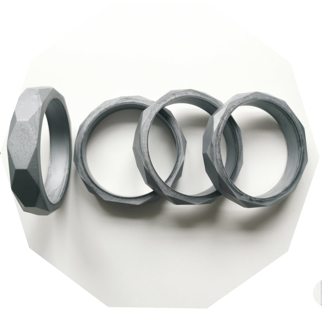 Silicone Bracelet - Teething Bangle - Metallic Silver - Teething Supplies UK
