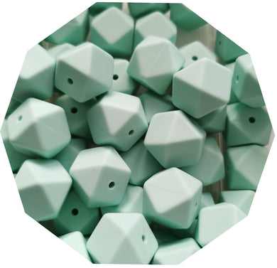 17mm Hexagon Mint Silicone Beads (Pack of 5) - Teething Supplies UK