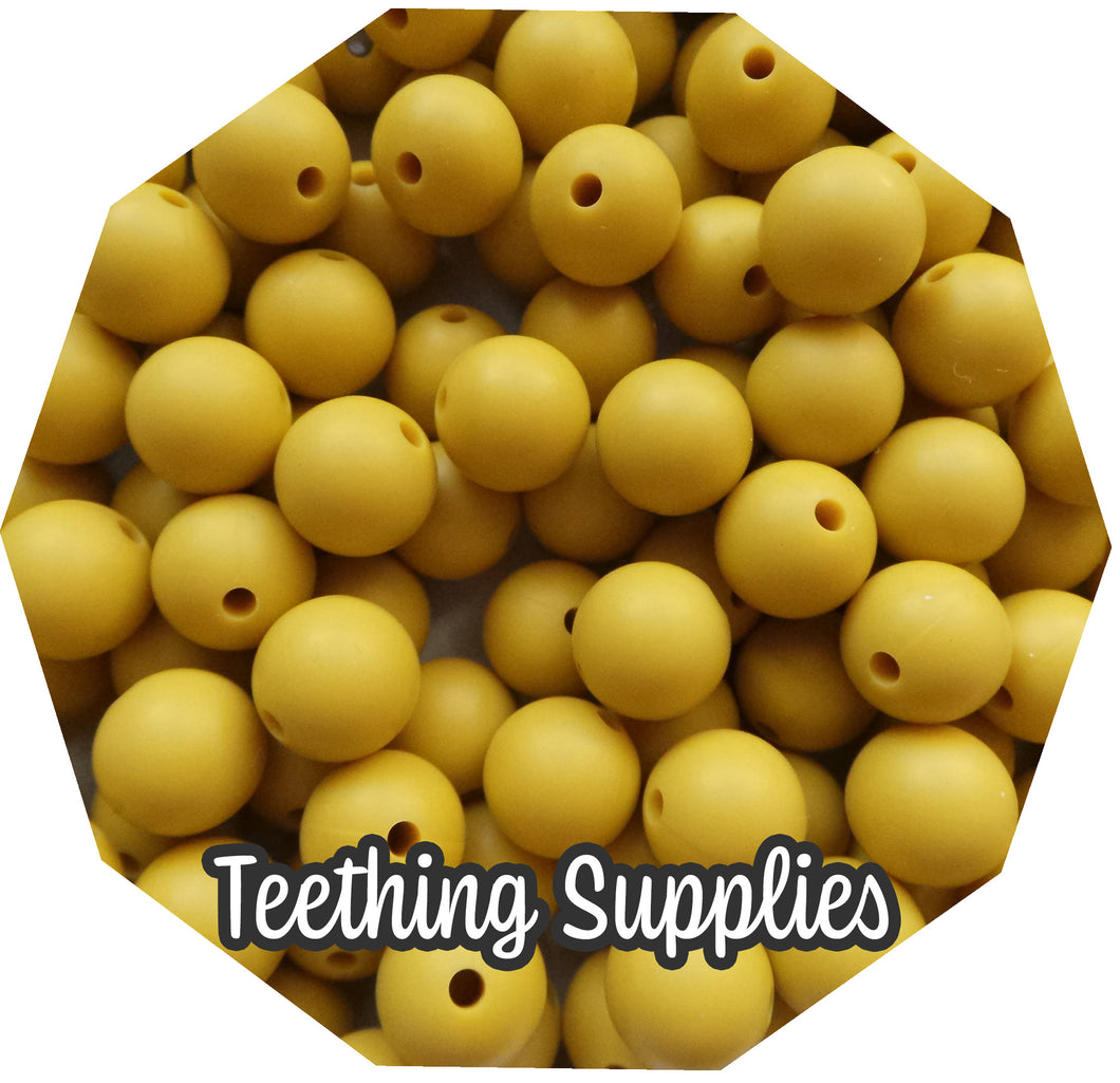 15mm Mustard Silicone Beads (Pack of 5) Teething Supplies