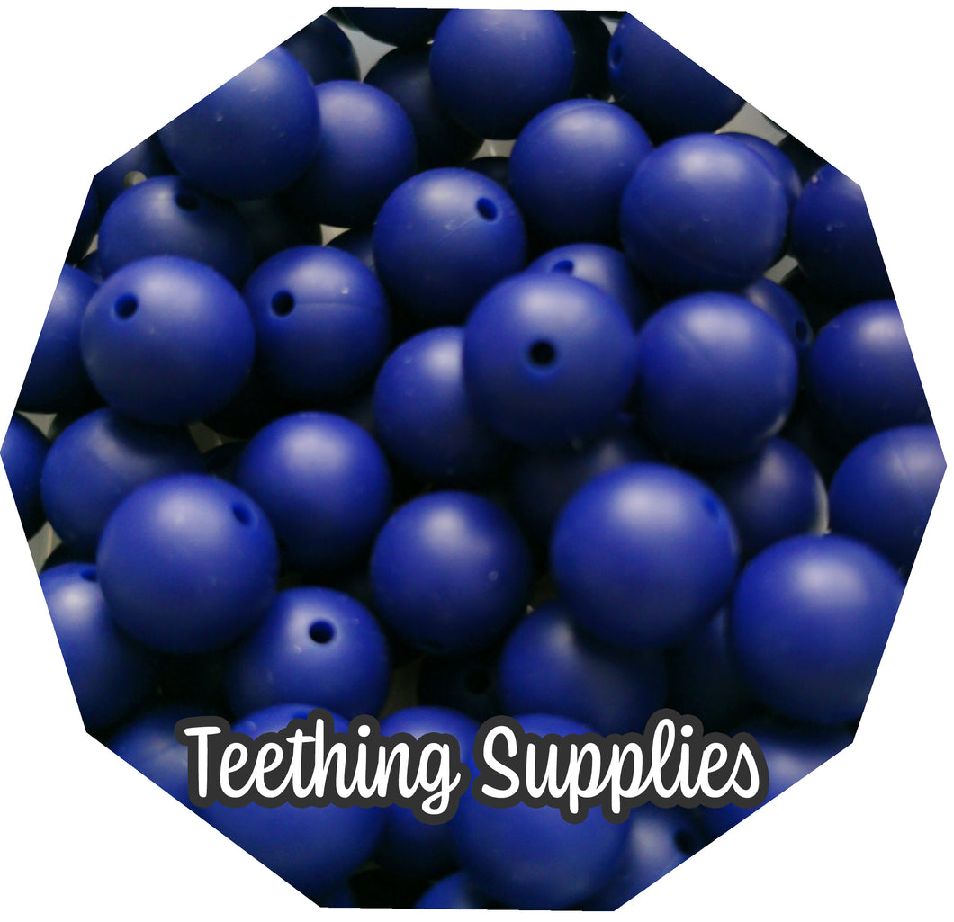 15mm Navy Blue Silicone Beads (Pack of 5) Teething Supplies