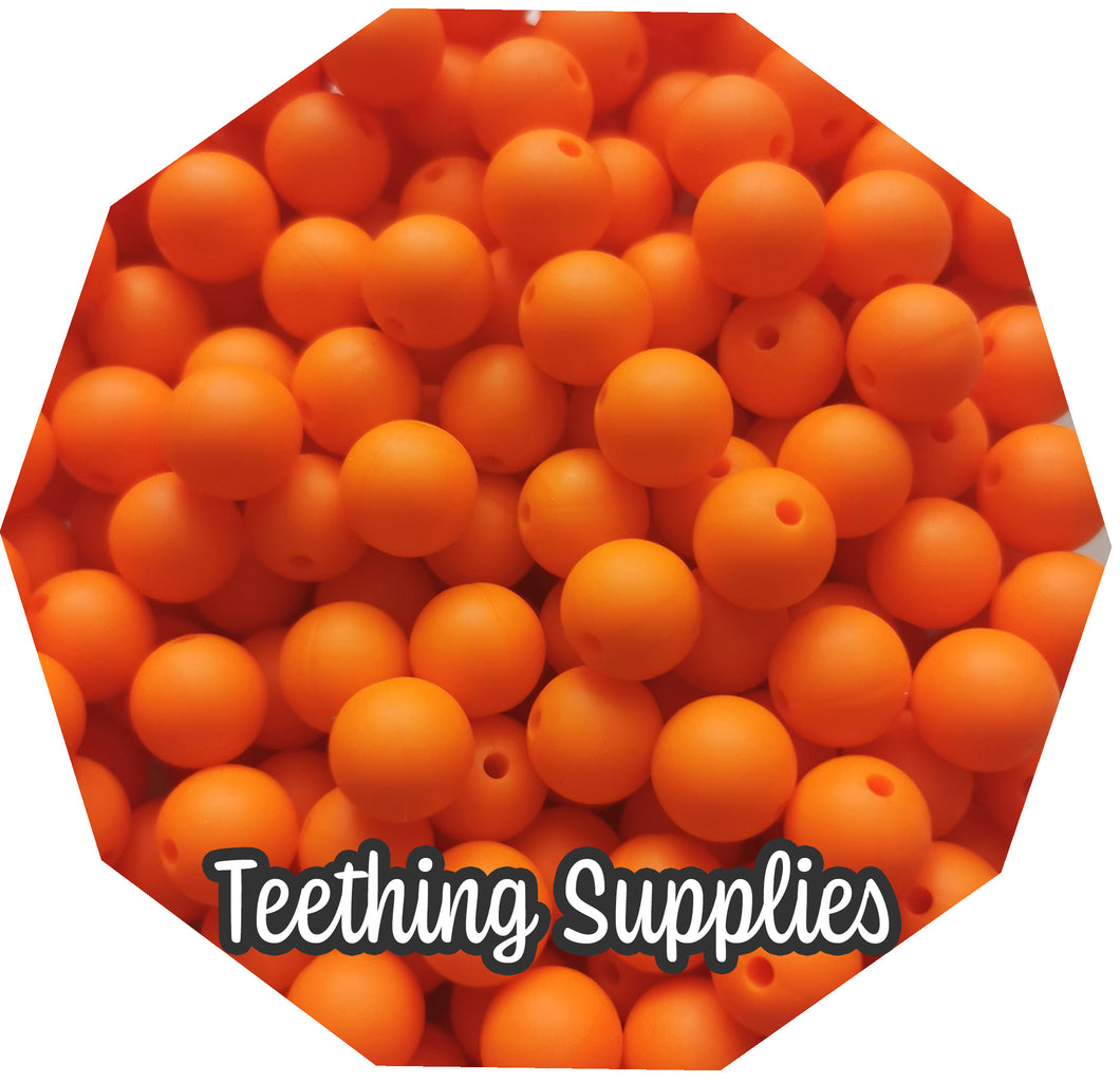 12mm Orange Silicone Beads (Pack of 5) Teething Supplies