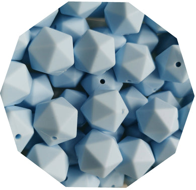 17mm Pale Blue Silicone Beads (Pack of 5) - Teething Supplies UK