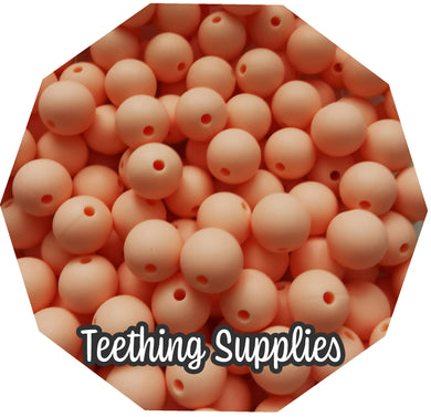12mm Peach Silicone Beads (Pack of 5) Teething Supplies