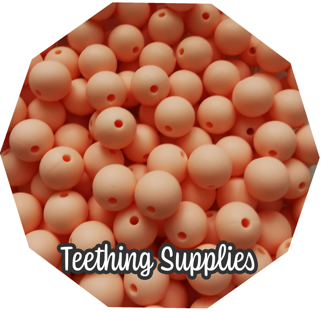 15mm Peach Silicone Beads (Pack of 5) Teething Supplies