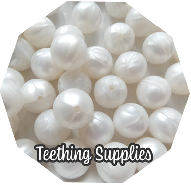 12mm Pearl Silicone Beads (Pack of 5) Teething Supplies
