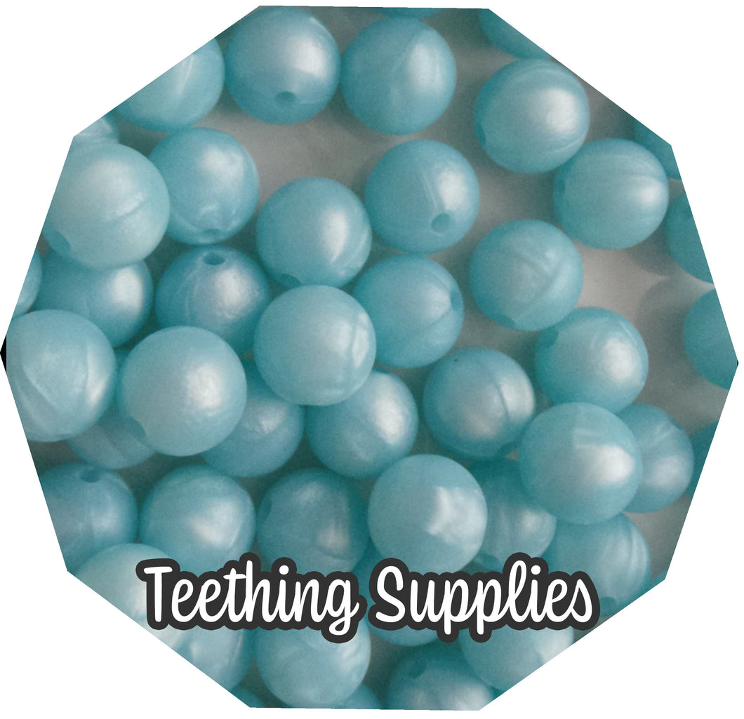 12mm Pearl Blue Silicone Beads (Pack of 5) Teething Supplies