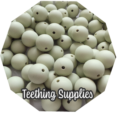 15mm Sage Silicone Beads (Pack of 5) Teething Supplies