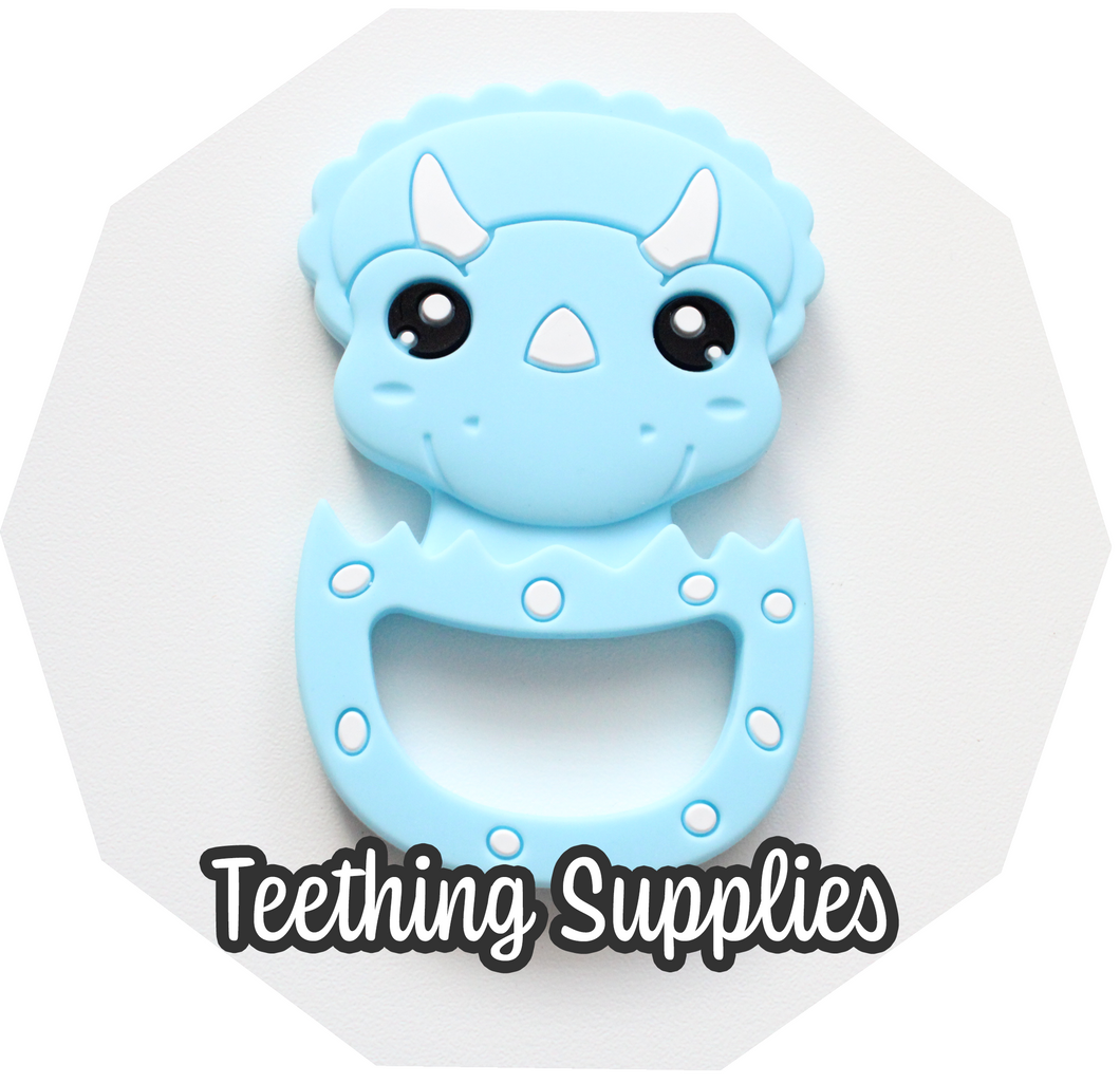 Silicone Baby Blue Dinosaur