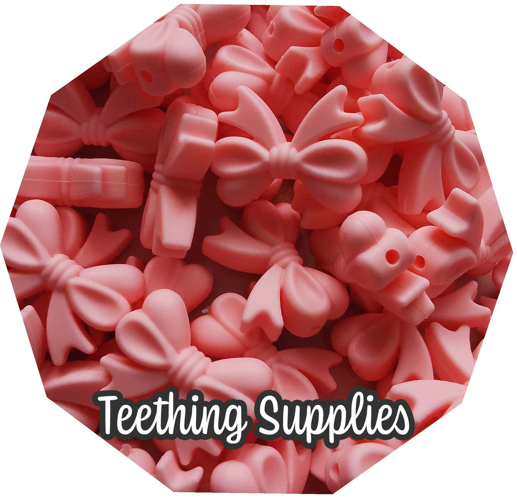 Silicone Bow Bead - Candy Pink