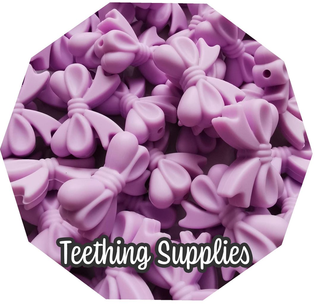 Silicone Bow Bead - Candy Purple
