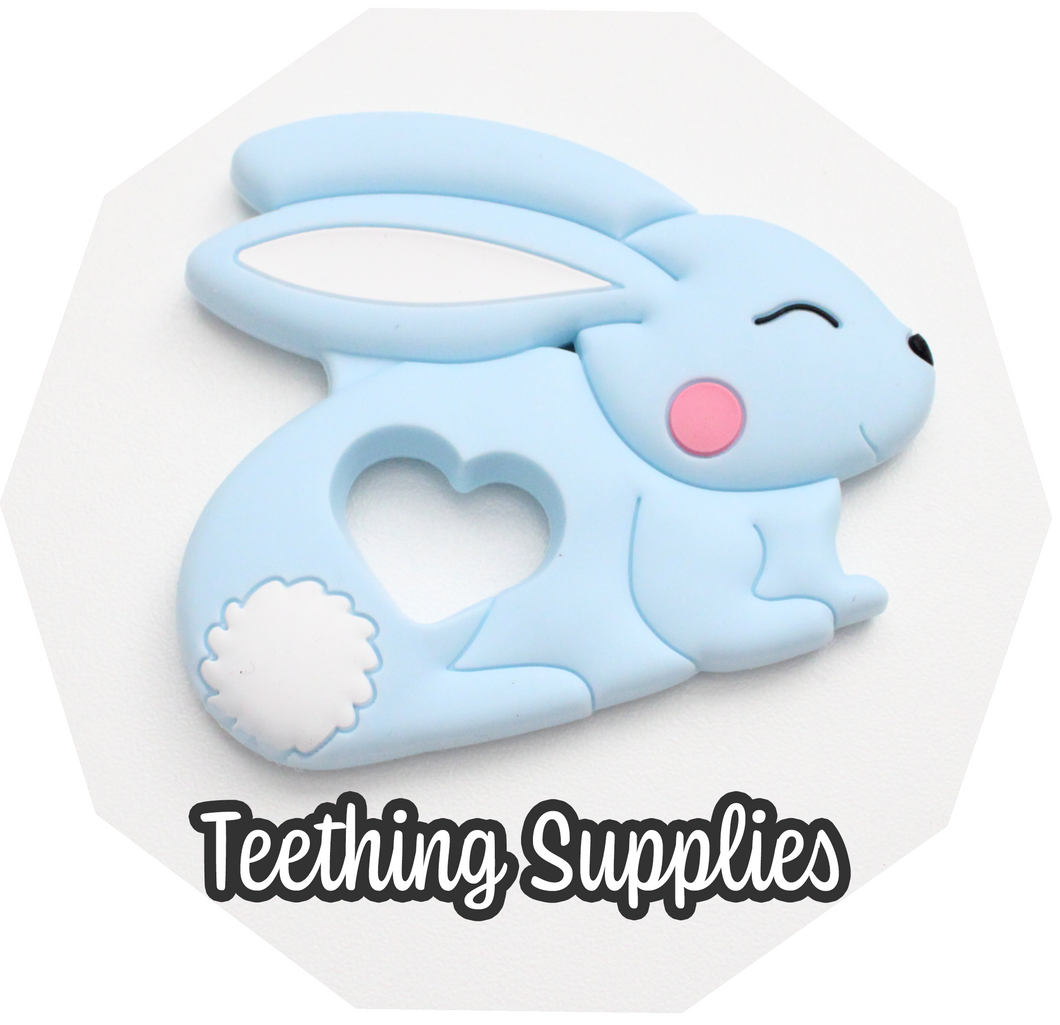 Silicone Bunny Teether - Pale Blue