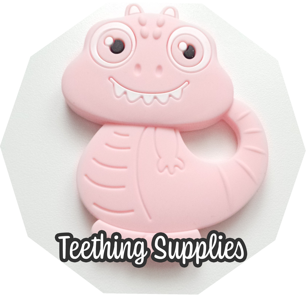 Silicone Dinosaur Teether - Pink