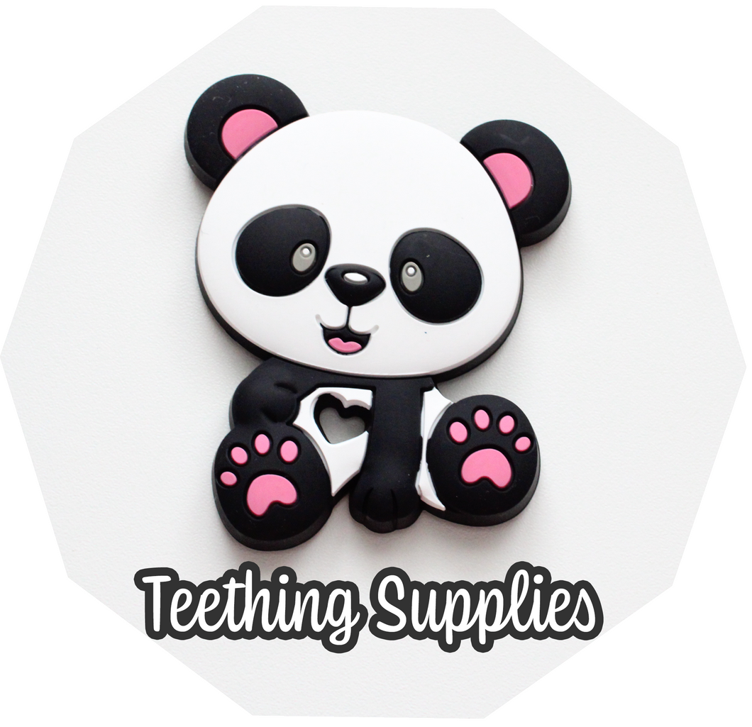Silicone Panda Teether with Pink