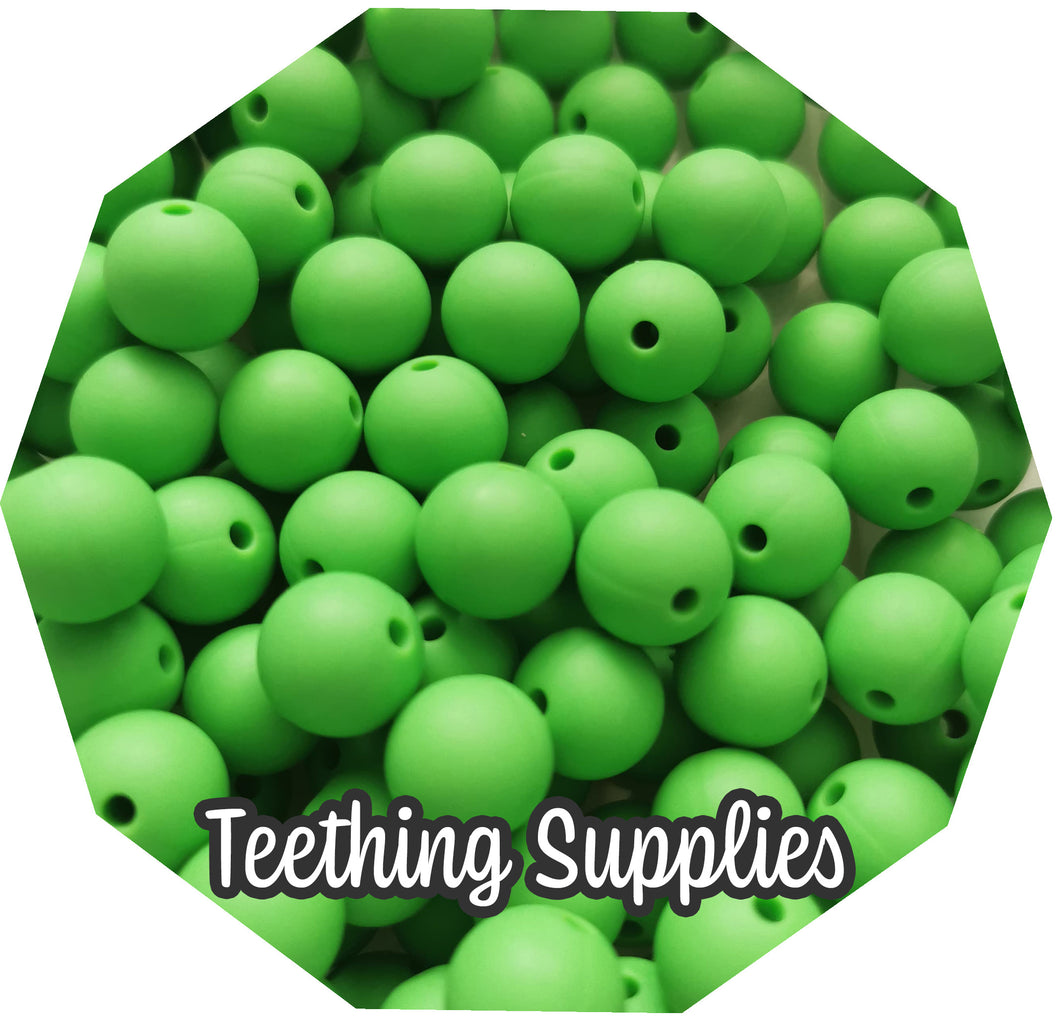 12mm Summer Green Silicone Beads (Pack of 5) Teething Supplies