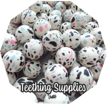 Load image into Gallery viewer, 15mm Terrazzo Cream Silicone Beads (Pack of 5) Teething Supplies
