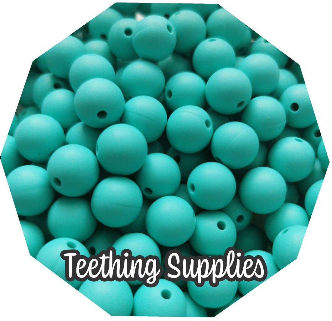 12mm Teal Silicone Beads (Pack of 5) Teething Supplies